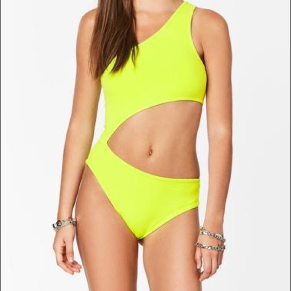 Emma and Sam neon yellow body suit size XS